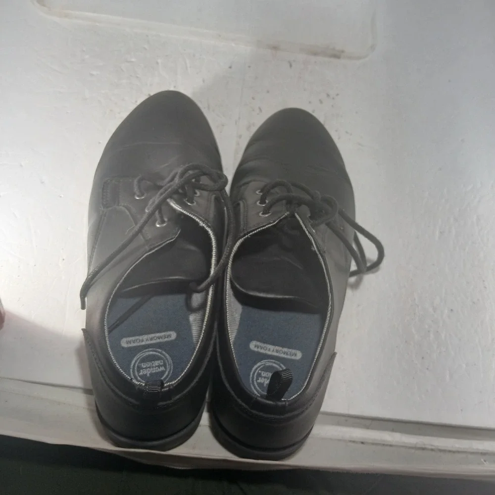 Wonder Nation Boys Dress Shoes Size 6 Black Memory Foam Oxford BBWN41FM005L